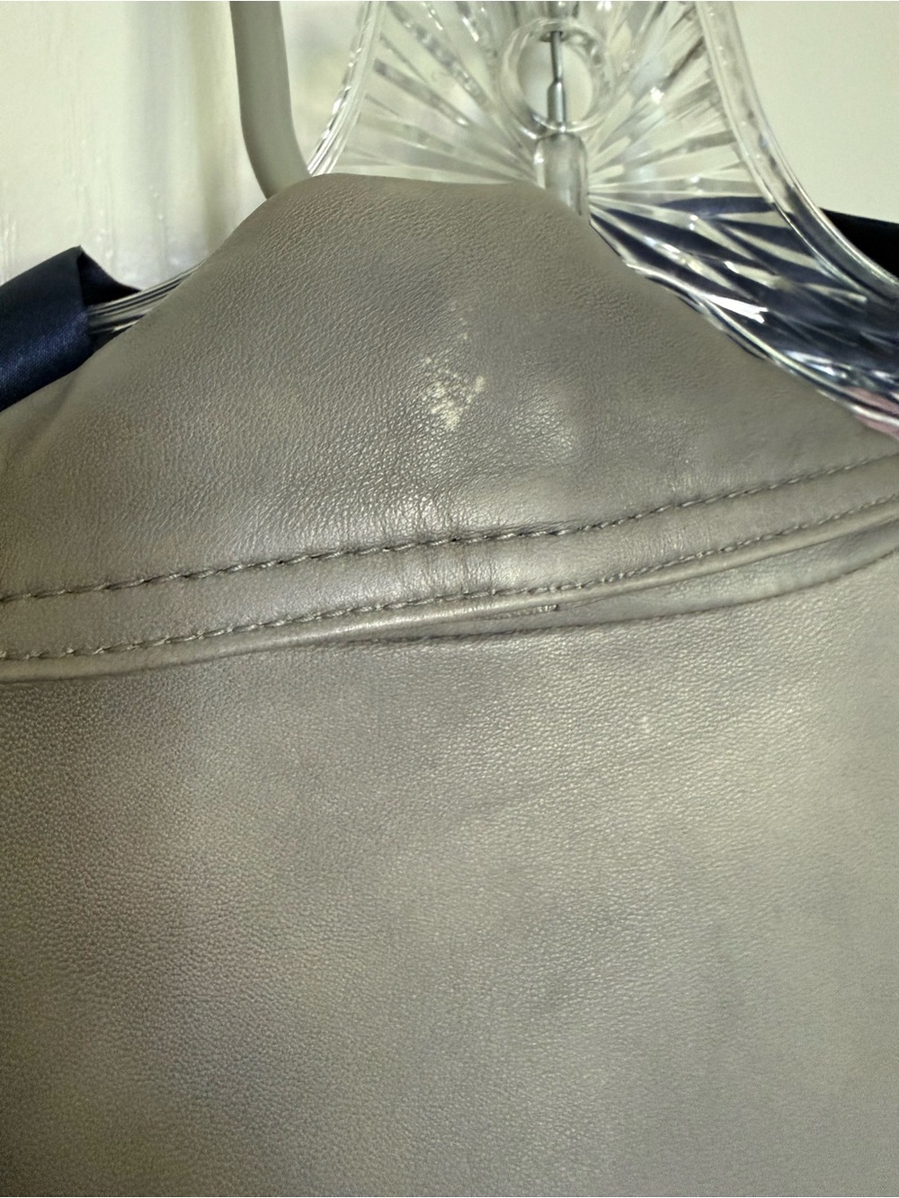 Banana Republic Light Gray Leather Moto Jacket - Picture 6 of 6
